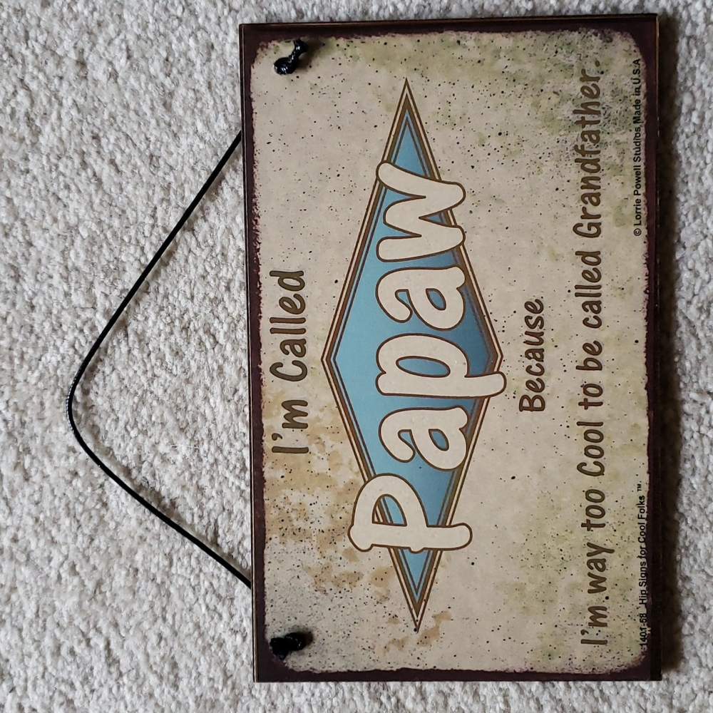 NWOT  Papaw Wall Plaque